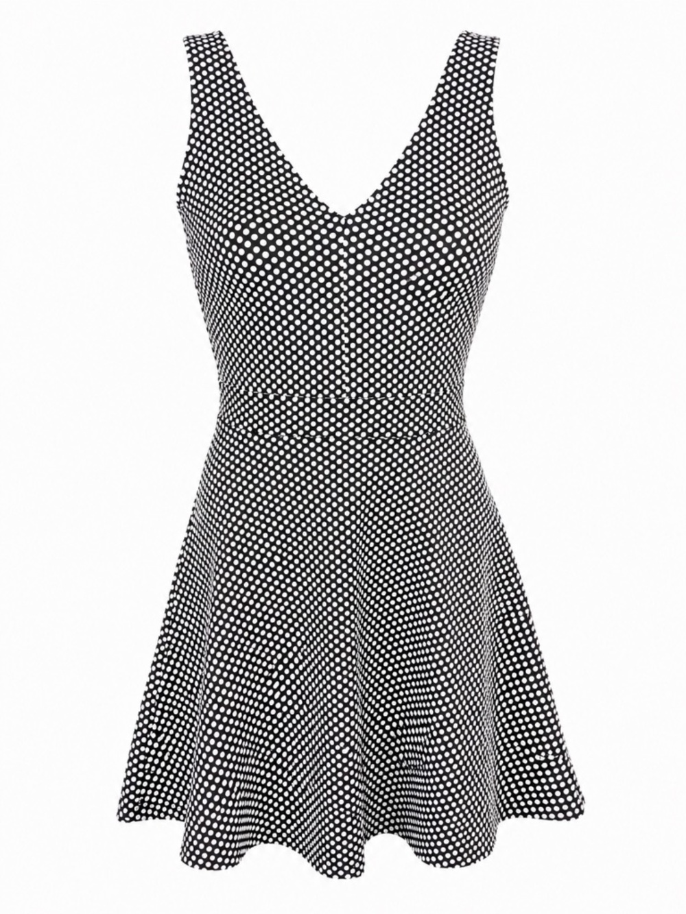 Black  & White Polka Dot Fit & Flare Dress  Forever 21 Size Small